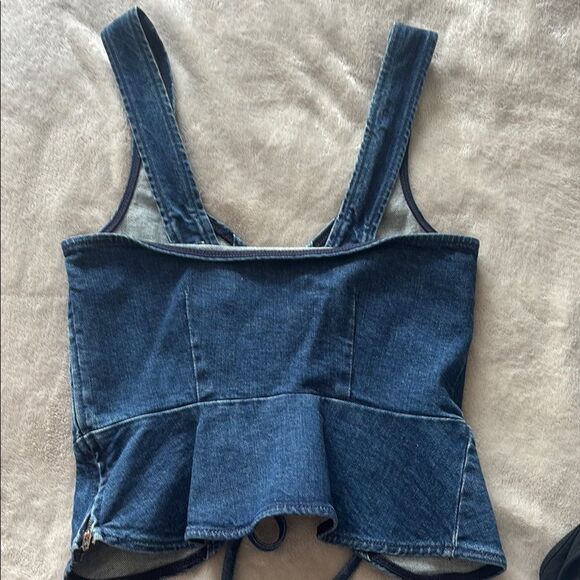 Reformation Blue Denim Corset Top size 0 - Picture 5 of 7
